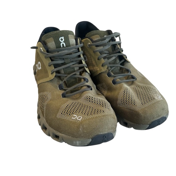 On Mens Cloud X Running Shoes Sneakers Olive/Khaki Excellent condition Size 10.5 - Picture 4 of 8